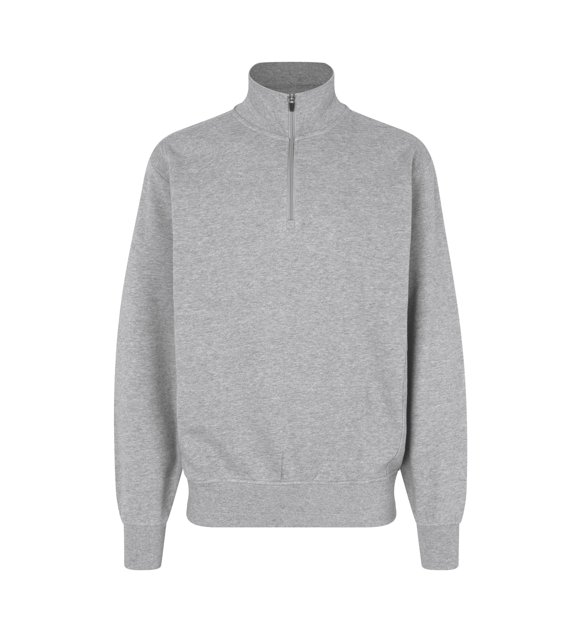 Sweatshirt | zip - Grå melange