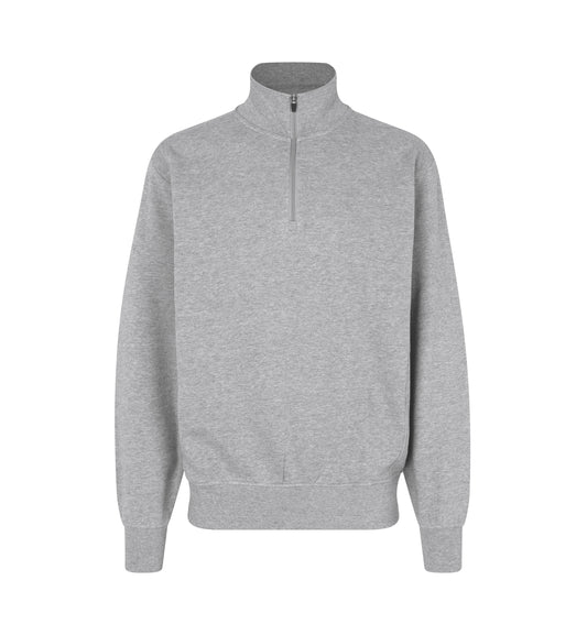 Sweatshirt | zip - Grå melange